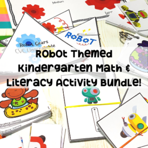 Is your little preschooler interested in robots? Use this robot themed printable math and literacy activity bundle to laugh, learn and work on some preschool skills!