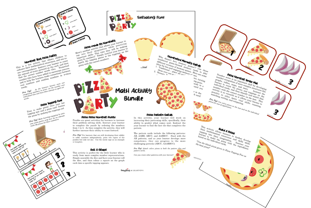 Pizza Party Math Activity Bundle Laughing Learning