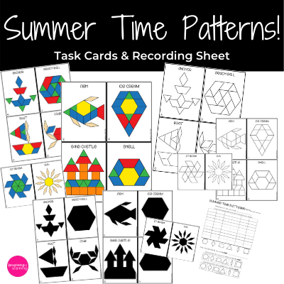Flowers Pattern Blocks Task Cards and Data Sheets by Extra Sprinkle